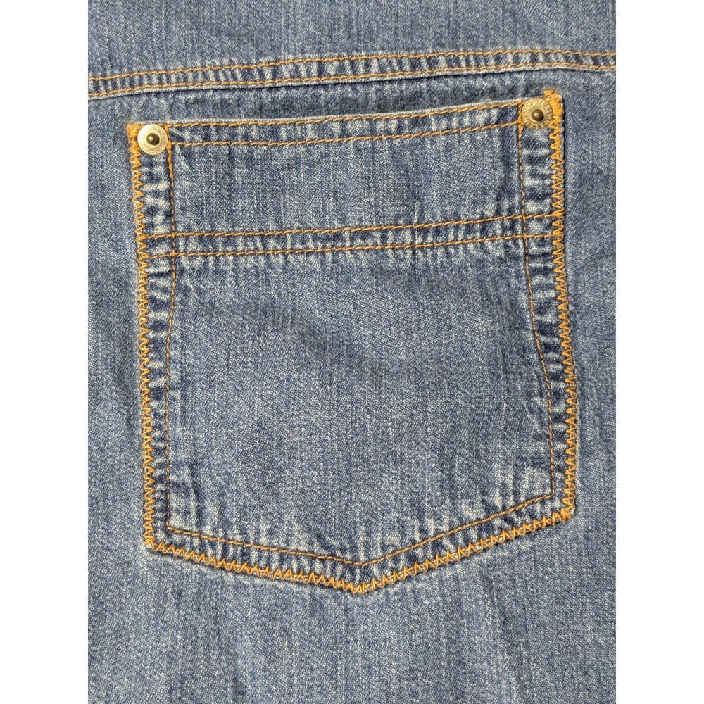 VTG 80s CALVIN KLEIN Weathered American Classic Blue Denim Shirt - Women Medium - Picture 4 of 16